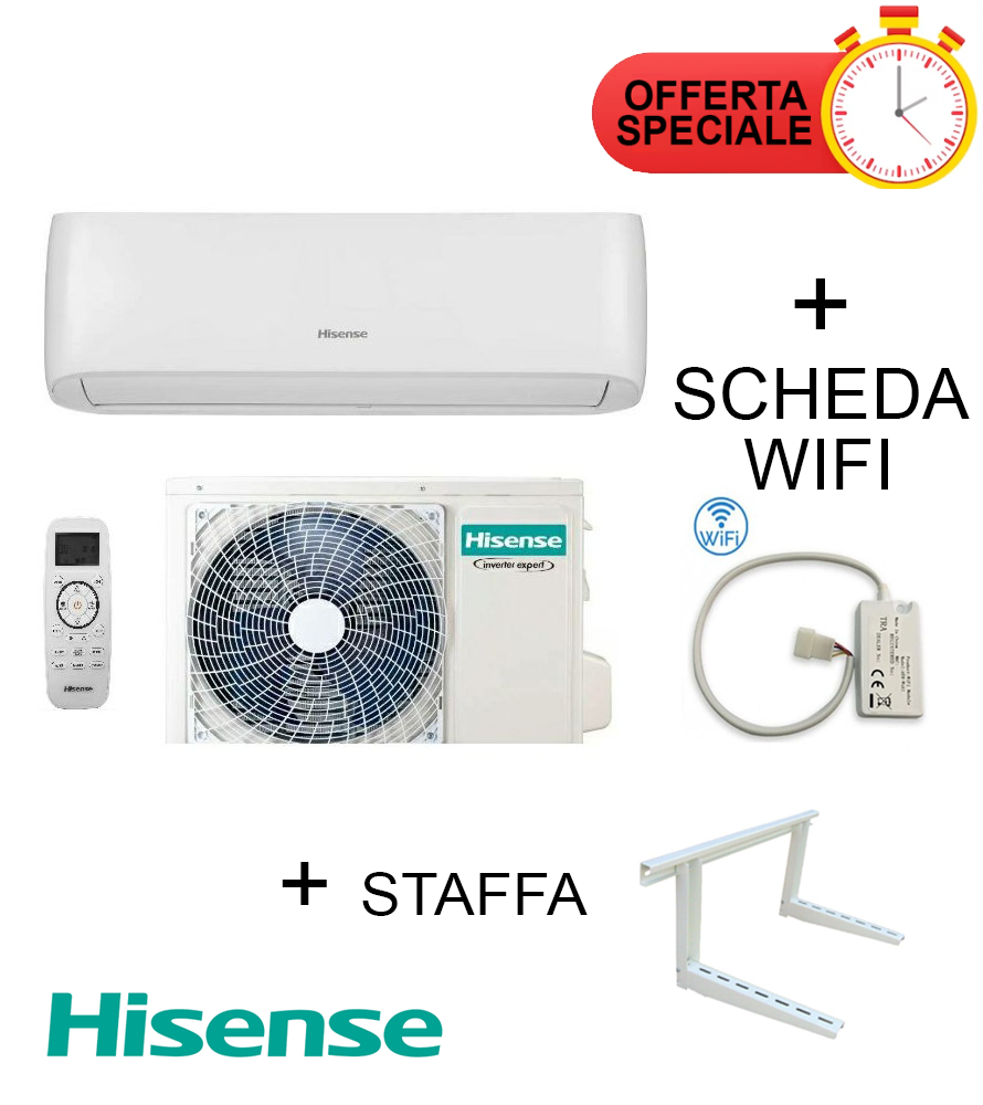 Climatizzatore Hisense EASY SMART 9000 BTU Staffa SCHEDA WIFI W4GX