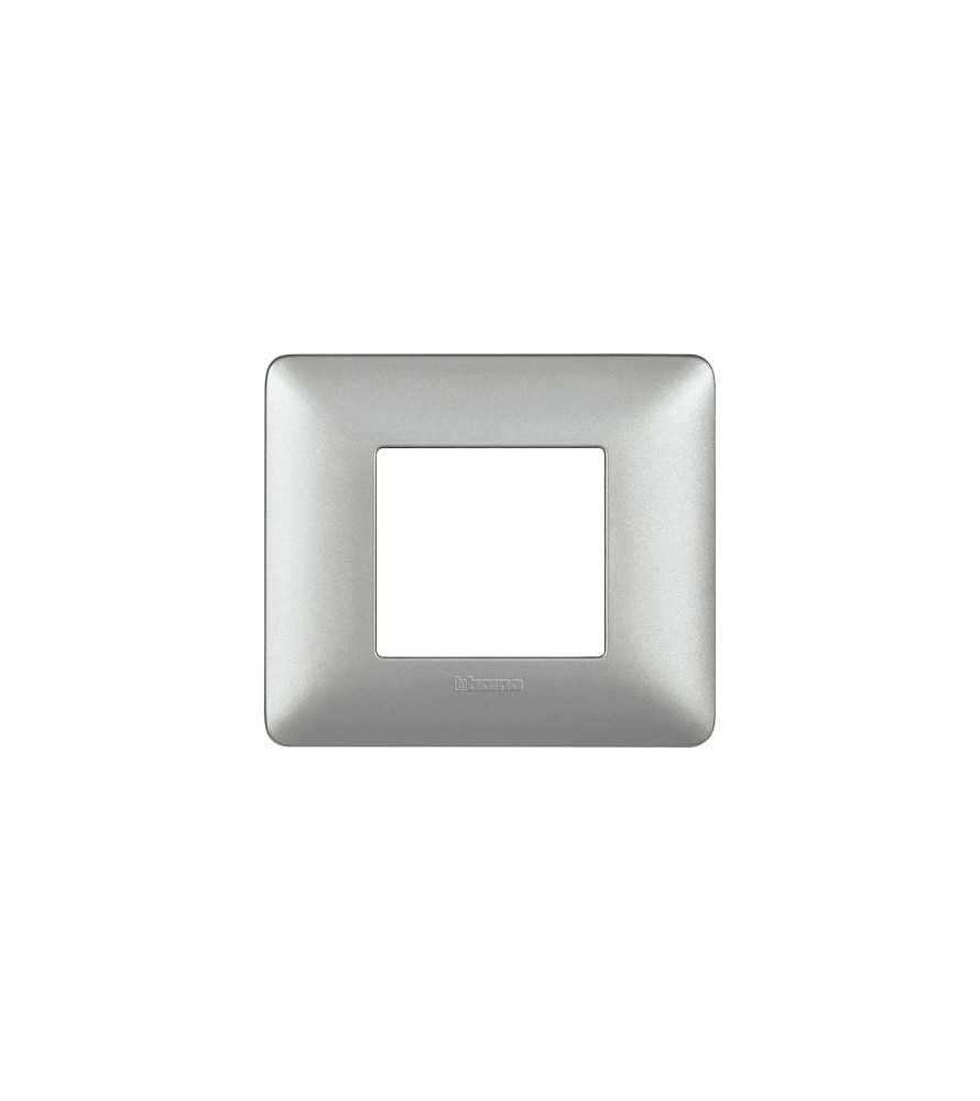 Placca Bticino Matix 2 moduli silver AM4802MSL