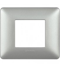 Placca Bticino Matix 2 moduli silver AM4802MSL