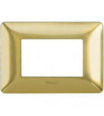 Placca Bticino Matix 3 moduli oro satinato AM4803GOS