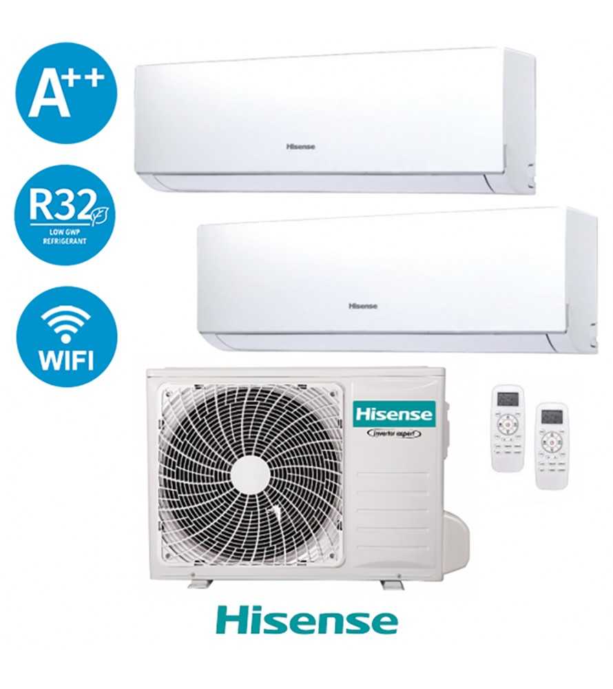 Climatizzatore Hisense Dual Inverter 9+9 4,2kW Serie New Comfort 9000+9000 Btu 2AMW42U4RGC Gas R32 A++ Wi Fi Integrato