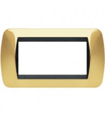 Living Int. - Placca 4 posti oro satinato - L4804OS