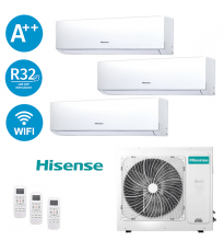 Climatizzatore Hisense Trial Inverter 9+9+12 7,2kW Serie New Comfort 9000+9000+12000 Btu 3AMW72U4RJC Gas R32 A++ Wi Fi Integrato