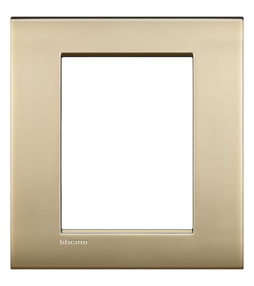 Living Light - Placca 3+3P Oro Satinato - LNC4826OF