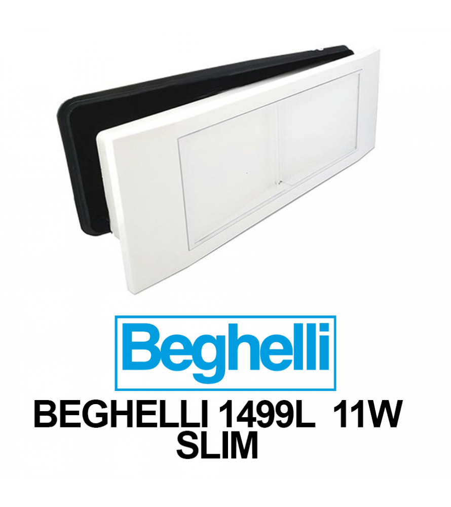 Lampada emergenza ricaricabile LED Beghelli 1499L, 11W, 8 ore di autonomia, 130 Lumen, IP40, Installabile a parete o incasso