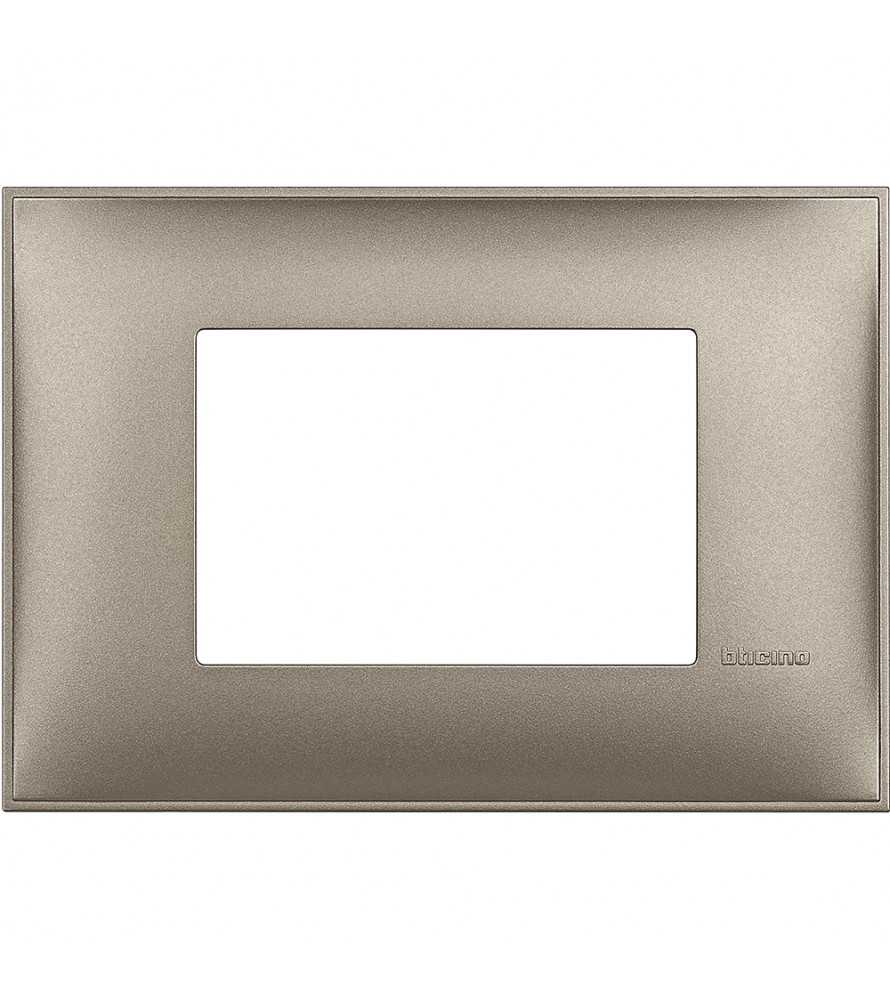 Bticino placca 3 moduli Colore Titanium Metal