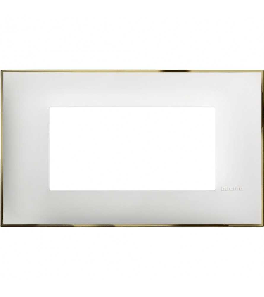 Bticino placca 4 moduli Colore Bianco Oro