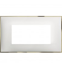 Bticino placca 4 moduli Colore Bianco Oro