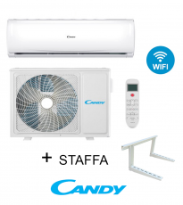 Candy Condizionatore BREZZA 9000 BTU + Staffa  CY-09RAIN + CY-09RAOUT Climatizzatore Split System Bianco R-32 Wi-Fi Integrato