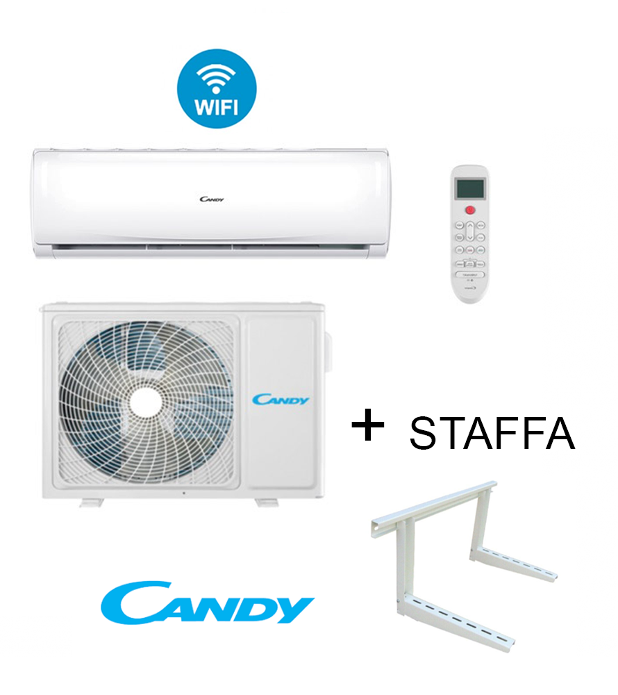 Candy Climatizzatore Brezza 18000 BTU + Staffa Split System Bianco 18000 Btu R-32 Wi-Fi Integrato