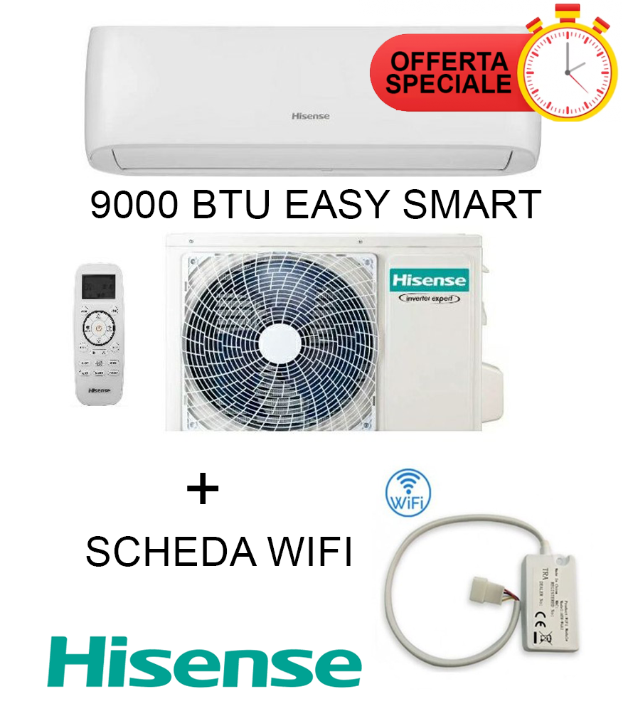 Kit Climatizzatore Easy Smart 9000 Btu Scheda Wifi W4gx New Easy Hisense Inverter R 32 Wi Fi 2450