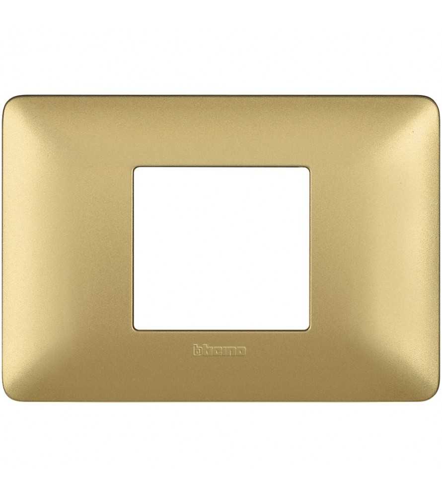 Placca Bticino Matix 2 moduli centrati gold AM4819MGL