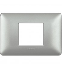 Placca Bticino Matix 2 moduli centrati silver AM4819MSL