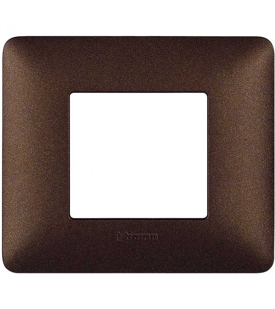 Placca Bticino Matix 2 moduli marrone caffè AM4802TGG