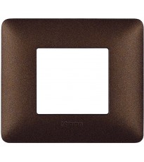 Placca Bticino Matix 2 moduli marrone caffè AM4802TGG