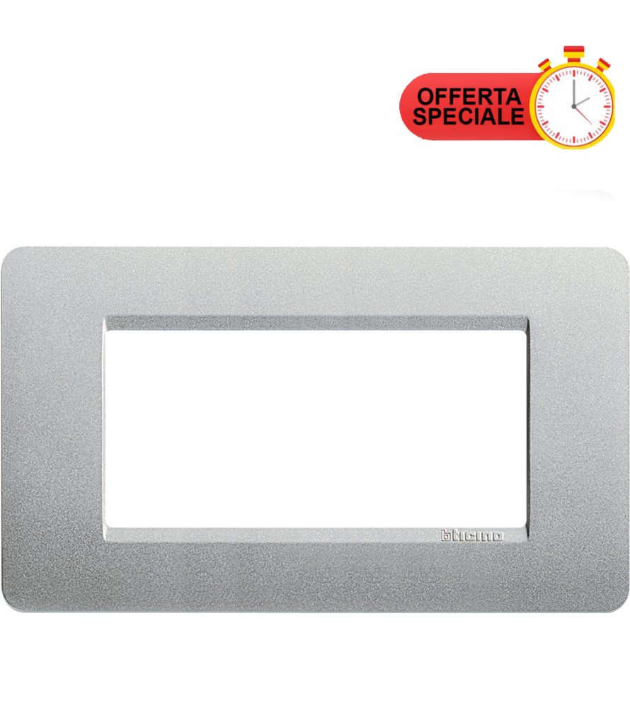 BTicino Matix Placca 4 Posti Silver AM4804SL