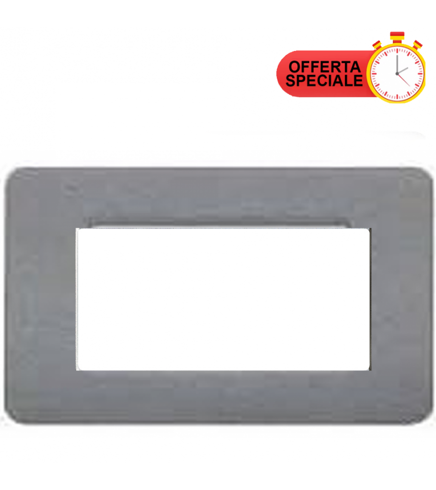 BTicino Matix Placca 4 Posti Grigio Pietra AM4804SP