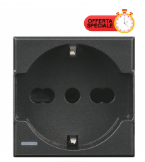 Bticino Axolute Presa Bipasso Flat Standard Tedesco e Italiano 2P+T 10/16 A HS4140/16