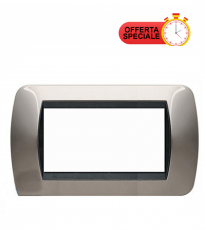 Bticino living Placca 4 moduli Nichel Nero L4804NN