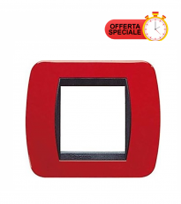 BTICINO Living Internationa Placca 2 Posti Rosso Solid – L4802RD