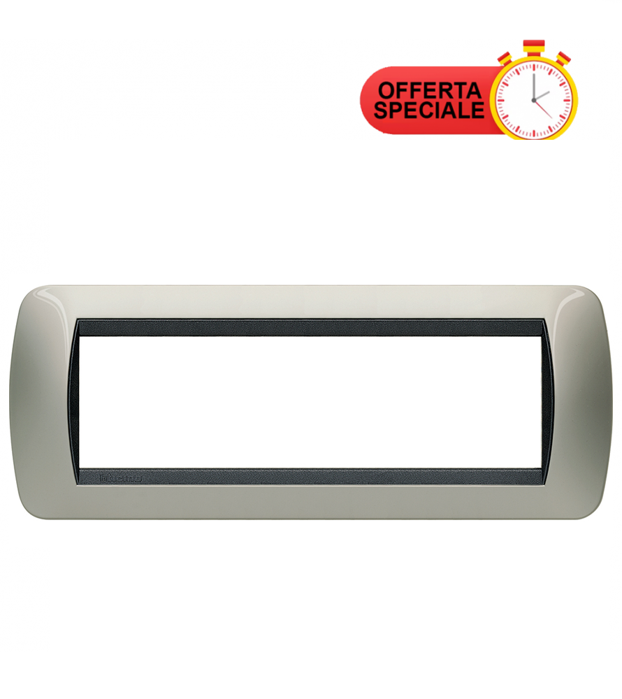 Living Int. - Placca 7 posti titanio chiaro - L4807TC