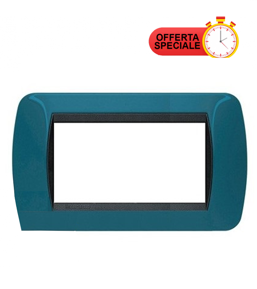 Living Int. - Placca 4 posti blu metal - L4804BU