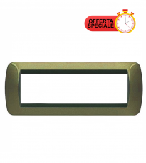 PLACCA 7 POSTI COLOR OCRA METALLIC SERIE LIVING INTERNATIONAL – BTICINO L4807OT