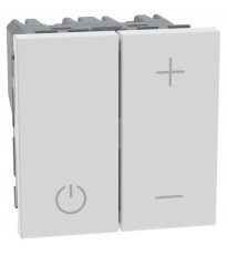 Dimmer a pulsante per lampade con ballast uscita 0-10V Bticino MATIXGO P40 2 moduli bianca JW4410