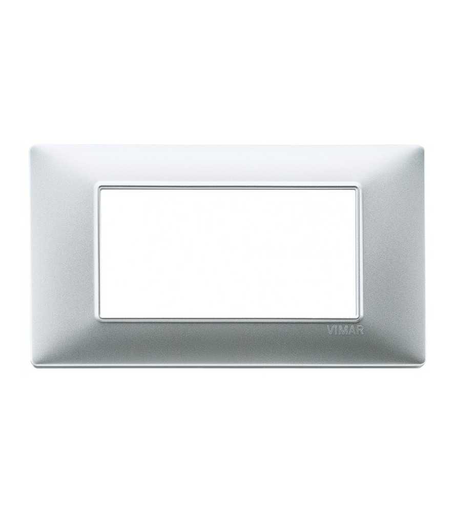 Vimar Plana placca 4 moduli colore argento opaco 14654.20