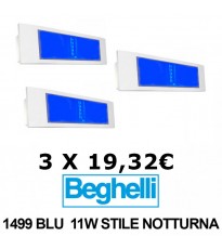 3 Lampade d' emergenza Beghelli STILE notturna Blu SE 8/24H 1499BLU