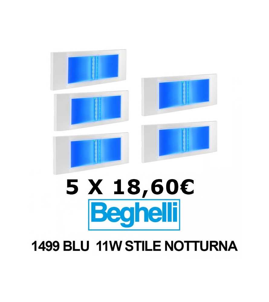 5 Lampade d' emergenza Beghelli STILE notturna Blu SE 8/24H 1499BLU