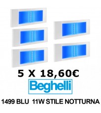 5 Lampade d' emergenza Beghelli STILE notturna Blu SE 8/24H 1499BLU