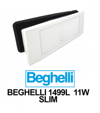 2 Lampade d'emergenza ricaricabile LED Beghelli 1499L, 11W, 8 ore di autonomia, 130 Lumen, IP40, Installabile a parete o incasso