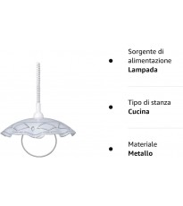 BRIGIDA LAMPADA SALISCENDI DA SOFFITTO E27 1 LUCE 50 CM