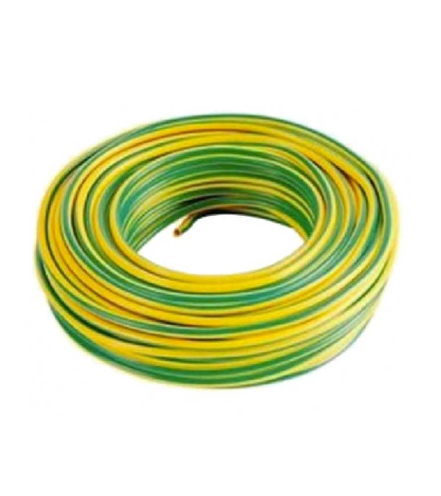 Cavo elettrico cordina unipolare giallo/verde antifiamma FS17 1 x 10 mm matassa 100 m