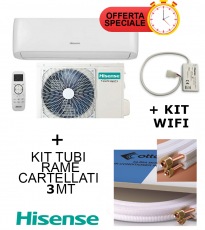 Climatizzatore Hisense Inverter EASY SMART 9000 Btu + SCHEDA WIFI W4GX + Kit Tubi Rame 3MT  R-32 Wi-Fi Optional