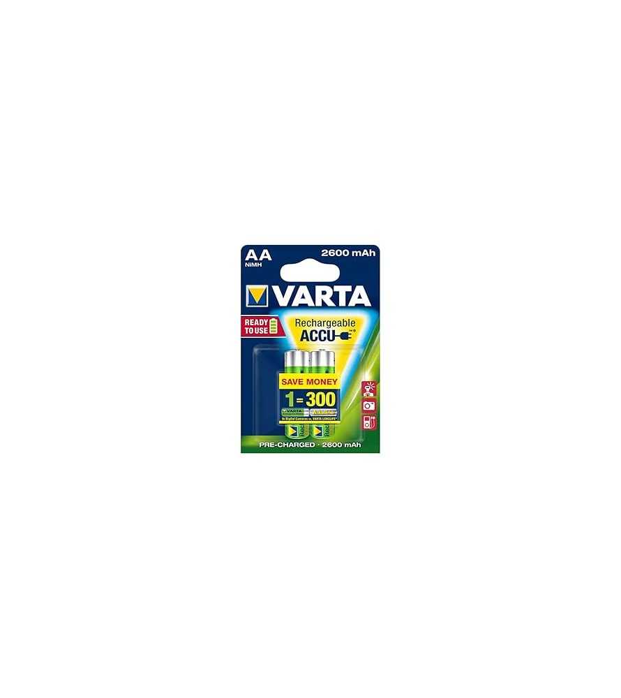 Varta batteria ricaricabile stilo AA 2600mAh blister 2 pezzi