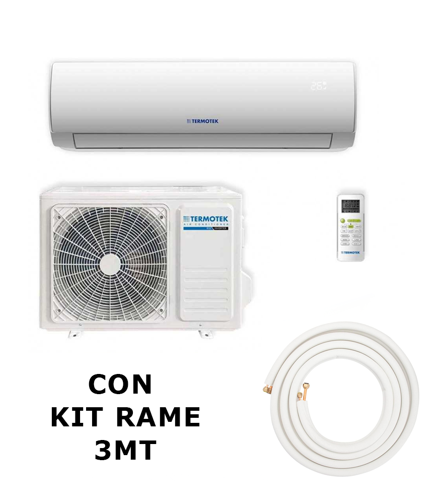 Climatizzatore 9000 BTU + KIT TUBI RAME 3MT AIRPLUS C9 Inverter A++  PREDISPOSTO PER WIFI R32