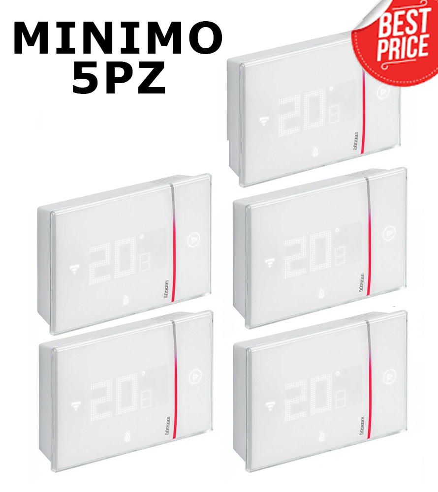 5PZ Termostati Connessi XW8002W Bticino WIFI SMARTHER 2 a parete Bianco 230V